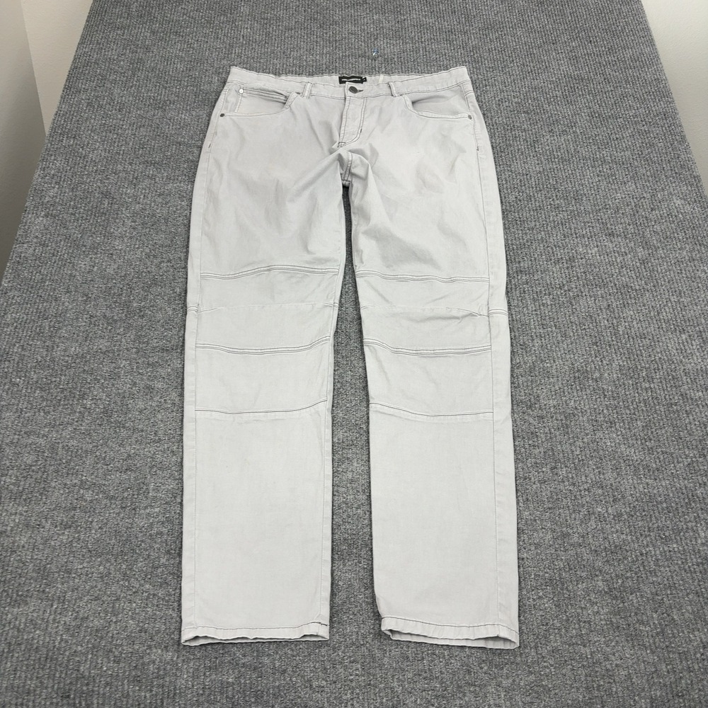Karl Lagerfeld Paris Pants Mens 38‎ Grey Cotton Moto Seams Designer Casual Style